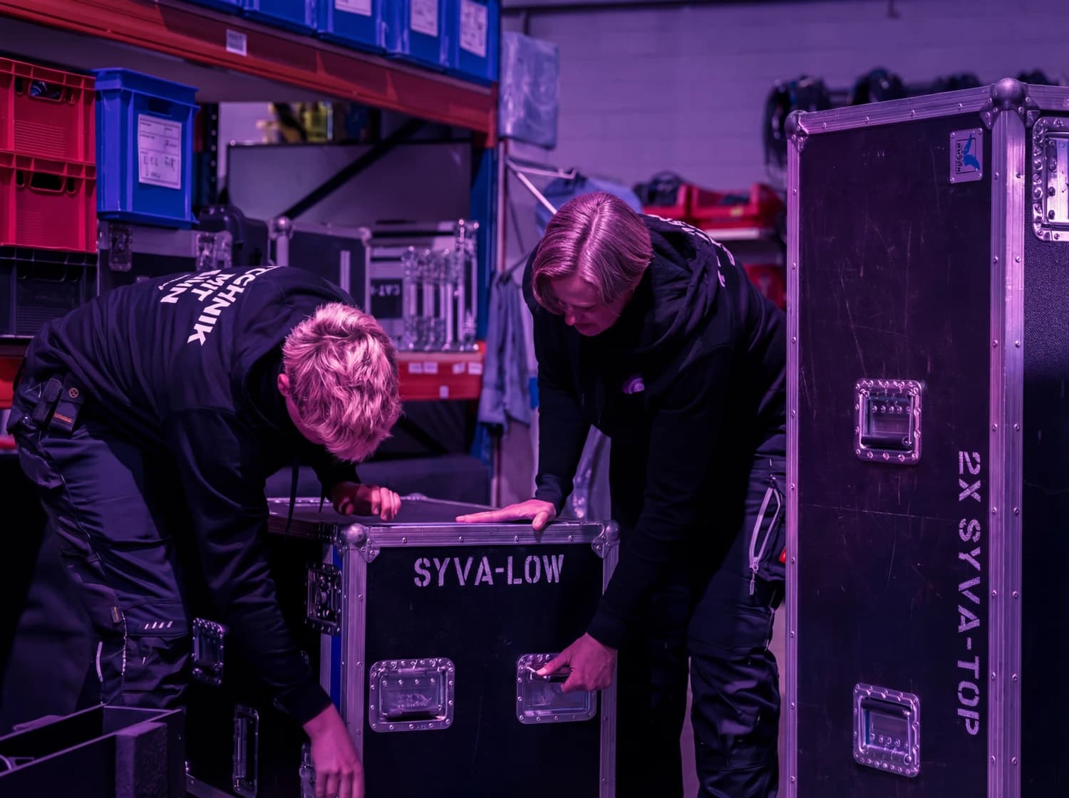 Aufbau der Veranstaltungstechnik durch das audiokonzept Team